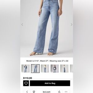 Levi’s wide leg rib cage Jean - medium wash